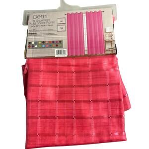 Demi-Brightrose 8 Grommet plaid sheer panel 54” x 90”